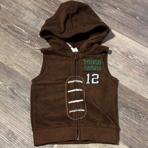 10/$25 Brown Hooded Kids Vest with Touchdown Design